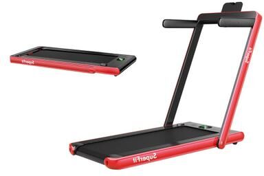 Costway 2.25HP 2 in 1 Folding Treadmill with APP Speaker Remote Control-Red
