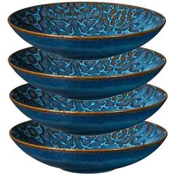 MÄSER Teller tief 22 cm CLASSIC BLUE 4er Set, Traditional Tiles blau, 581170
