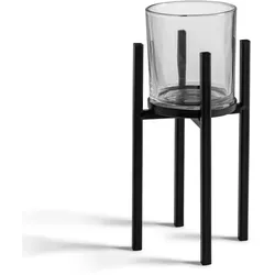 Kerzenleuchter 22 cm Glas Schwarz