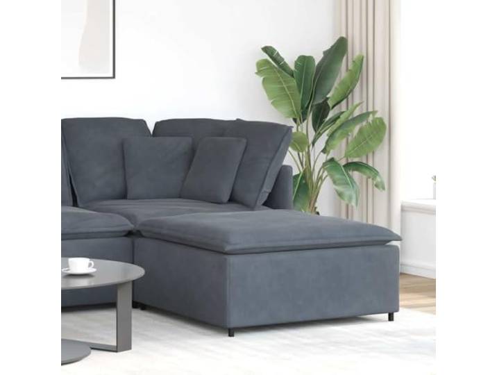 KGCRYUWED Modulares Fußhocker Modul für Sofa, 100x100x48 cm, Dunkelgrau, Samt-Polsterung, Stabiler Metallrahmen für Wohnzimmer