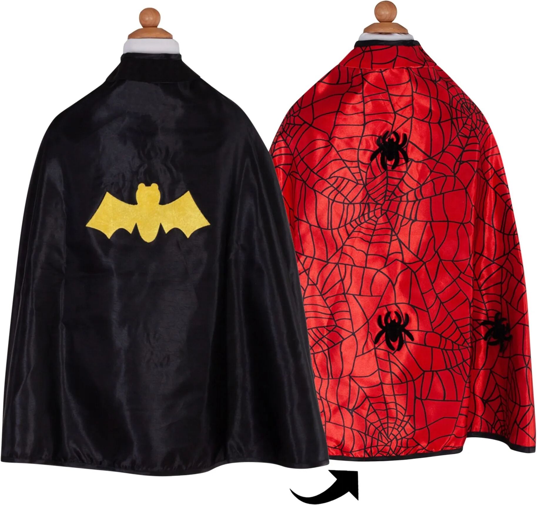 Great Pretenders Cape et masque Super-héros réversible Noir 4/6 ans