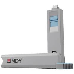 LINDY USB-C® Port Schloss Lindy - Schloss für USB-C-Port - Blau 4er Set Blau Schlüsselschloss inkl. 1 Schlüssel 40465