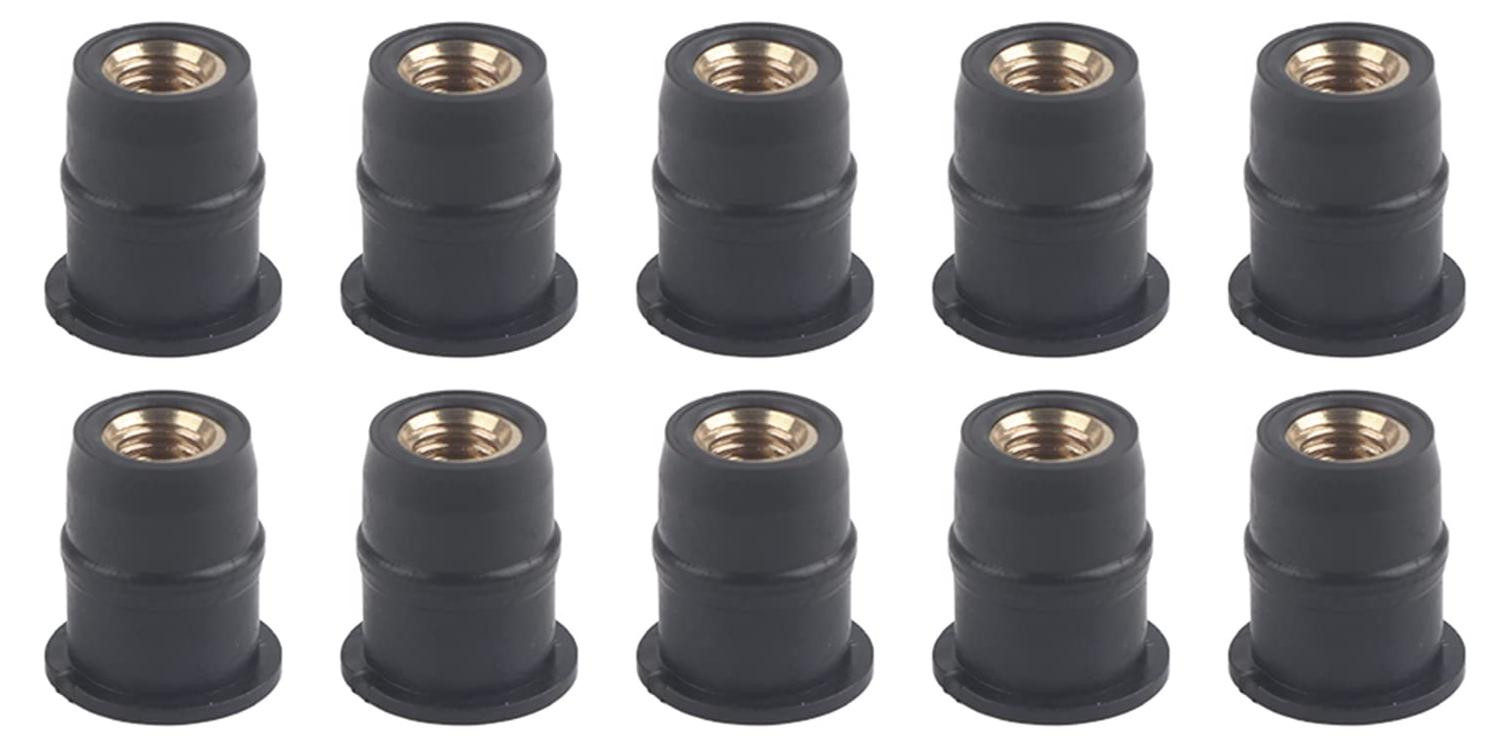 Solidchoice Set van 10 M5 Gummimuttern voor Motorraden en ATVs