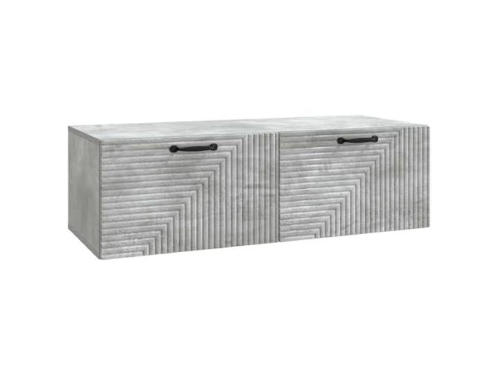 Makastle Wandmontierter TV-Schrank Betongrau 98x41x30 cm