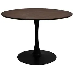White Label Esstisch Raku Ø 110 cm Holz Schwarz