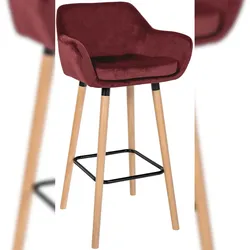 CLP Barhocker Grant Samt rot