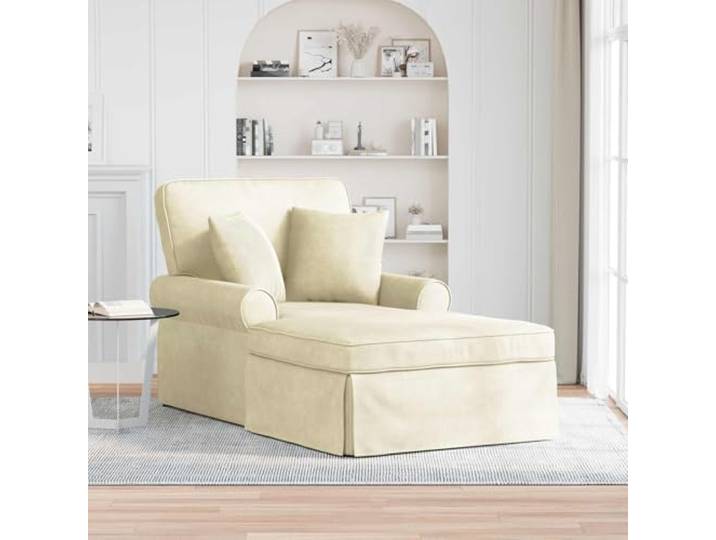 smnyxs Loungesessel, Velours, Creme, 3-teilig, modern, mit Armlehnen Weicher gerippter Stoff, Schaumstoffpolsterung, herausnehmbares Kissen, stabiler Rahmen, für Wohn- und Schlafzimmer