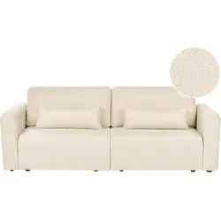 SCHLAFSOFA 3-Sitzer Bouclé Cremeweiß mit Stauraum Vaxholm