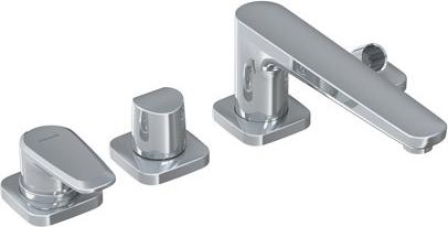 VIGOUR Vierloch-Badebatterie derby style mit Auslauf 220mm ohne Handbrause