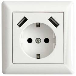 LEDmaxx 106648 1fach Unterputz-Steckdose mit USB, erhöhter Berührungsschutz Weiß