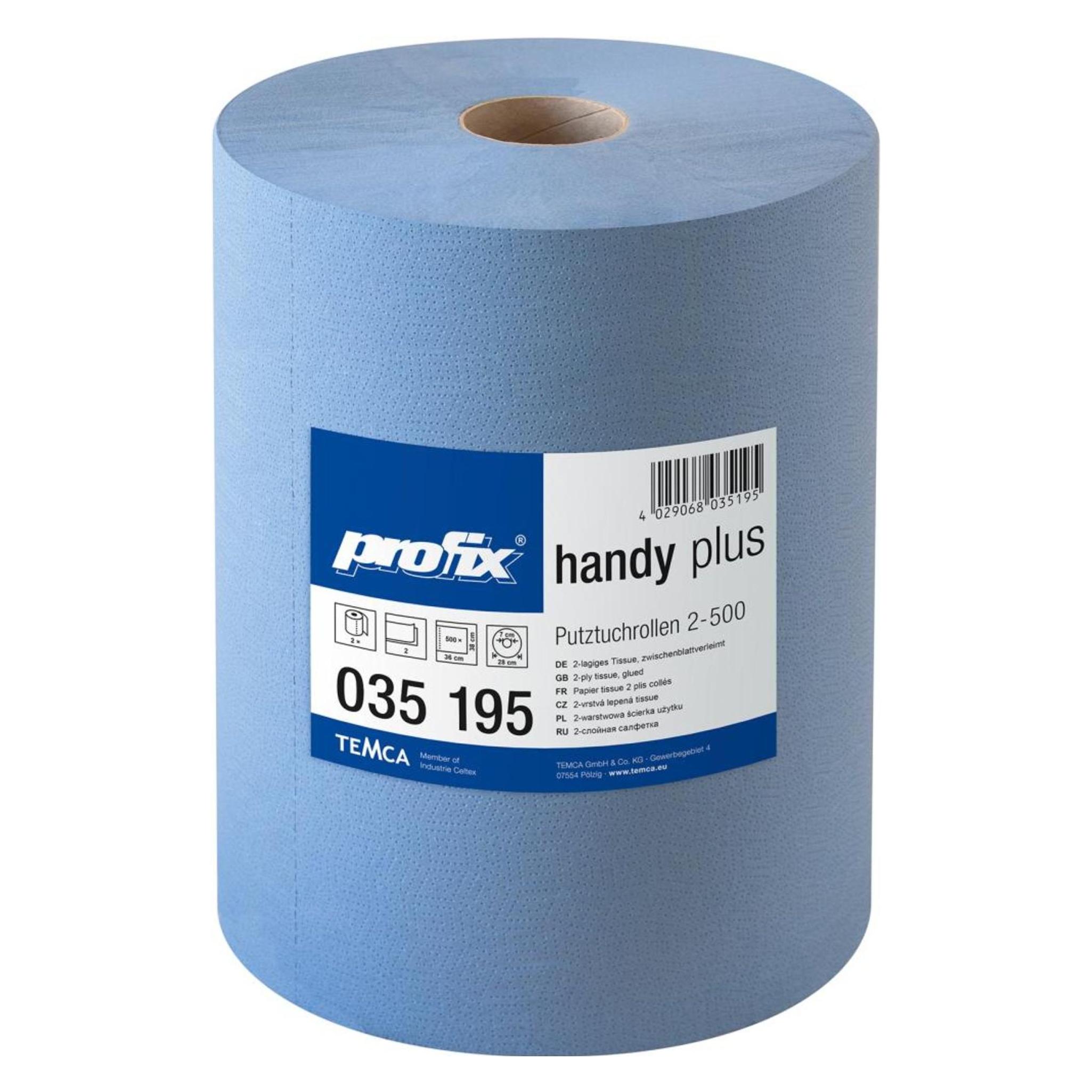 Profix Putztuch handy plus L380xB360ca. mm blau 2-lagig, perforiert (035195-01)