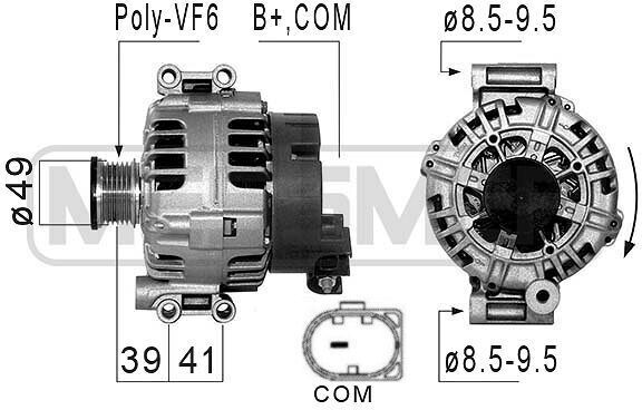 ERA 210855A Lichtmaschine Generator LiMa 120A 14V für BMW 3 Limousine (E46) 3 Touring (E46) 3 Coupe (E46) 3 Cabrio (E46) 3 Compact (E46)
