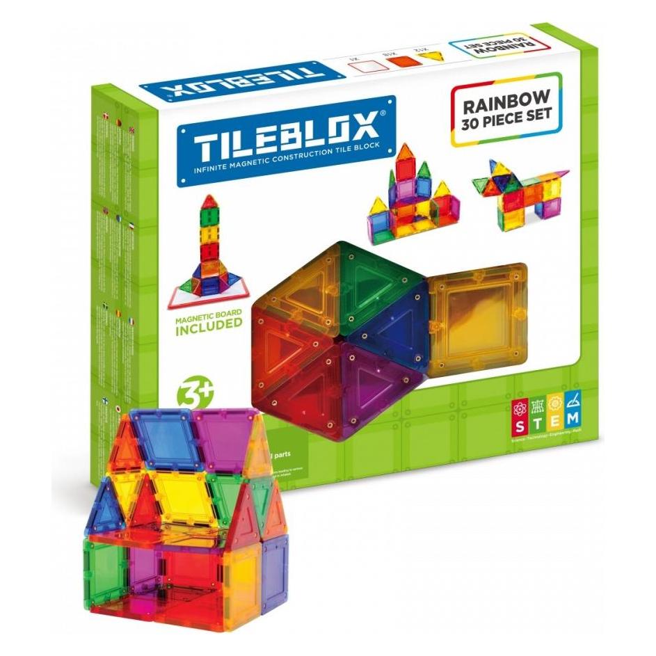 Magformers Rainbow - 30 pcs w/magnetic board (3202) (TIL-3202)
