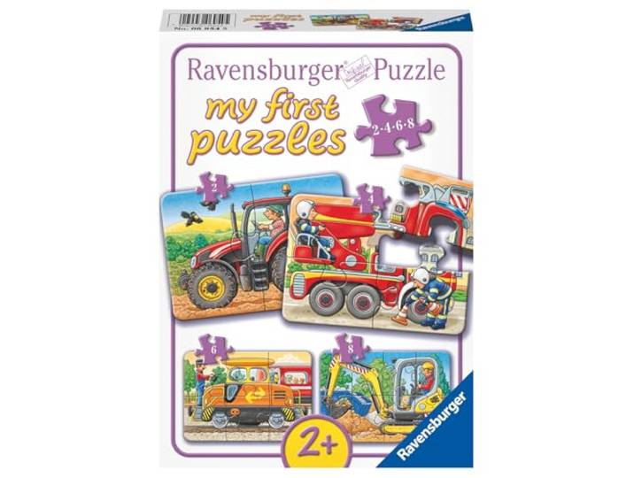 Ravensburger Op het werk- My First puzzels -2+4+6+8 stukjes - kinderpuzzel