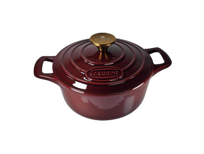 LuxusKollektion Bräter Gusseisen-Bräter Cocotte 20cm Cranberry Rot
