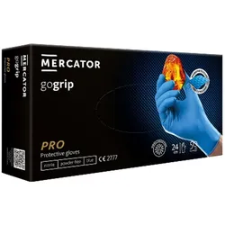 MERCATOR MEDICAL GoGRIP+ Nitrilhandschuhe, puderfrei, latexfrei, Diamanttextur  in blau 1x 50 Stück Größe:M