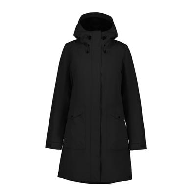 Langmantel ICEPEAK "Icepeak Mantel Ulysses", Damen, Gr. 46, schwarz, Stoff, 100% Polyester, normal, Mäntel