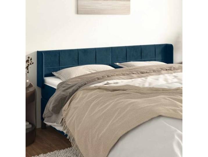 RJPLMFV Kopfteil aus Velours, Dunkelblau, 183 cm, höhenverstellbar Robuste Holzfüße, Rückenlehne, klassisches Design, für Doppelbetten