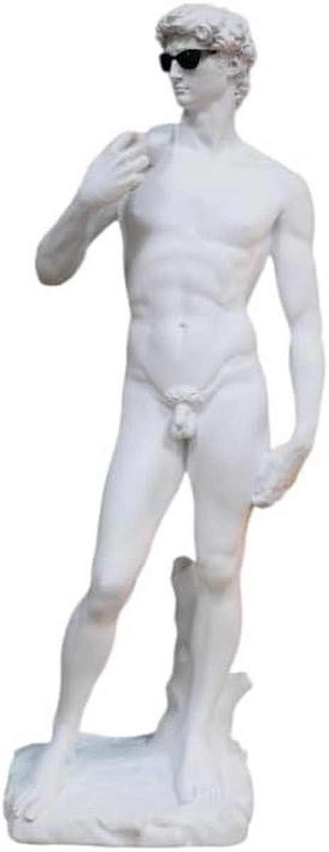 David Standbeeld Kunst Ornement Wit - Hoogte: 31 cm