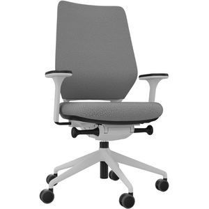 fm-Büromöbel Bürostuhl Asiento, hellgrau, Stoff / Netz, belastbar bis 140 kg