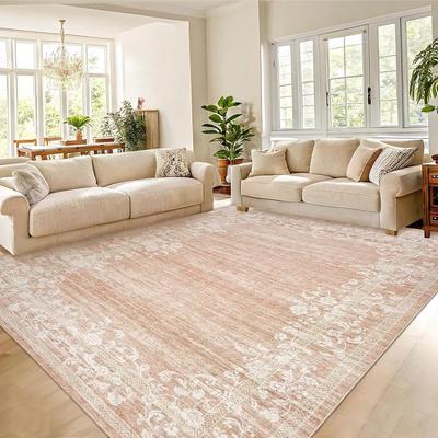 Garvee Modern Floral Herringbone Border Area Rug