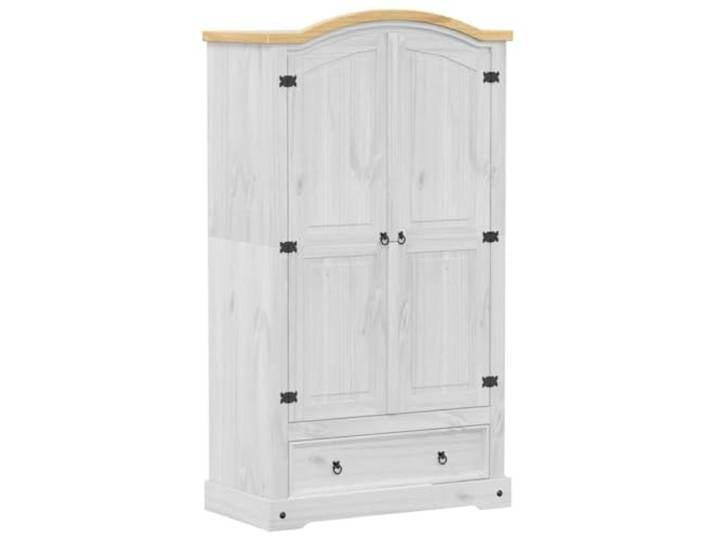 Kiefer Massivholz Schrank Weiß 102x52x186 cm Massives Kiefernholz, Metallgriff, geräumiges Innenraum, Weiß, stabile Konstruktion