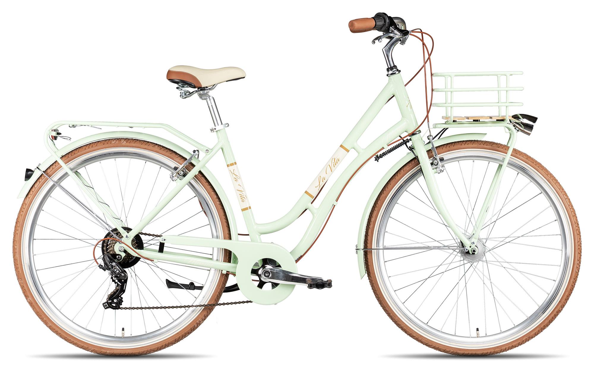 Maxim La Vita Damen-Citybike mit Tiefeinstieg & Front-Gepäckträger 28 Zoll Türkis 50 cm
