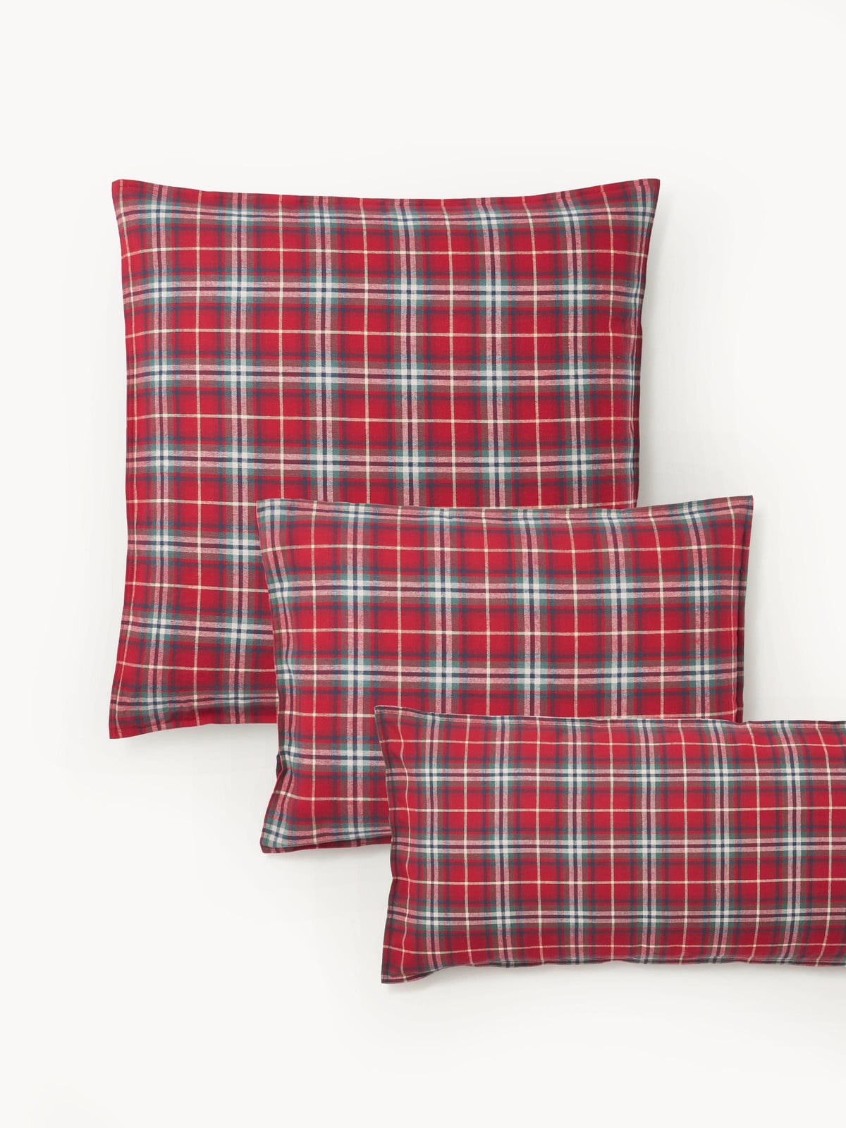 Westwing Collection Geruite flanellen kussenhoes voor volwassenen