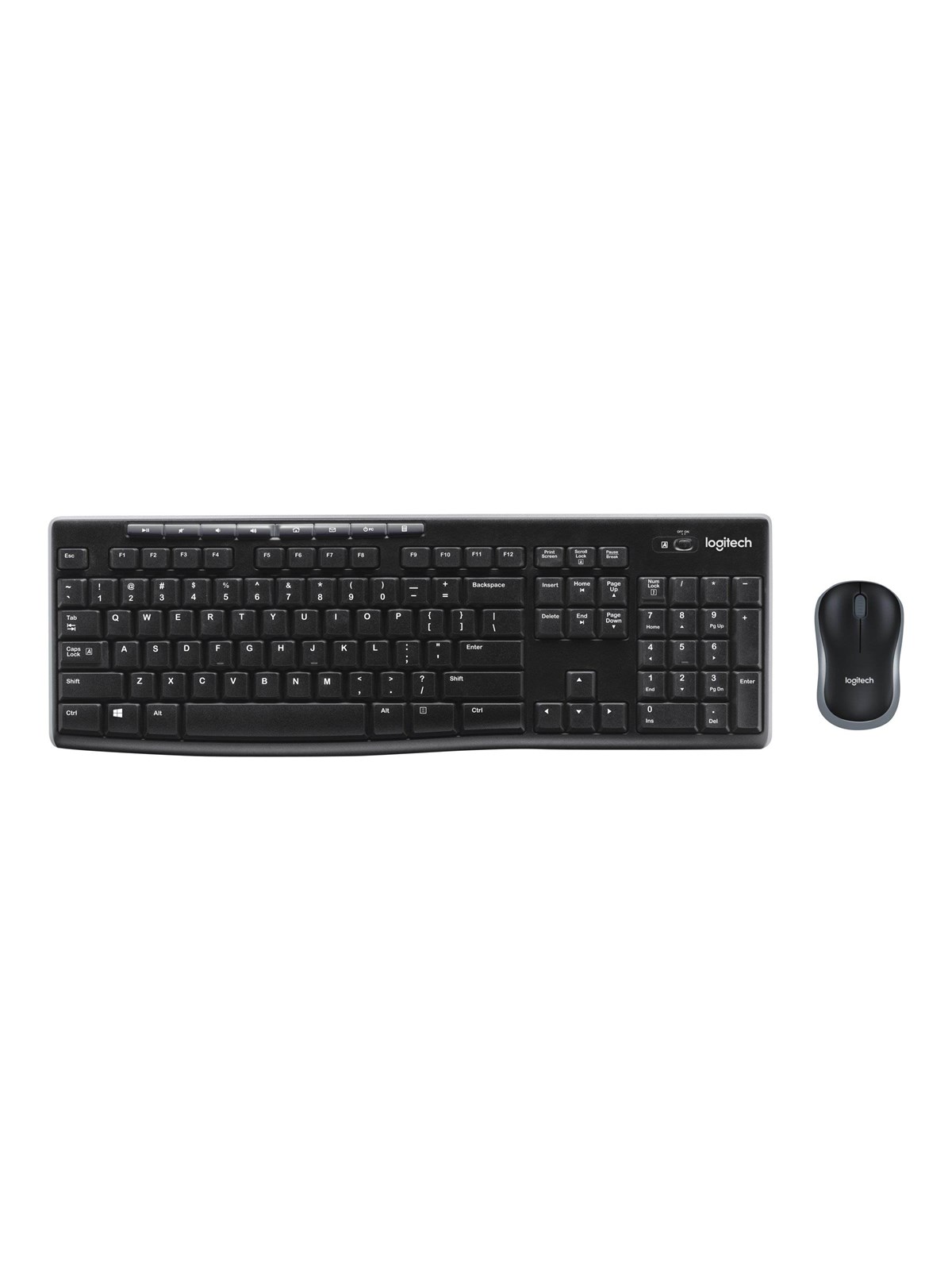 Logitech MK270 Wireless Combo - keyboard and mouse set - French - Tastatur & Maus Set - Französisch - Schwarz