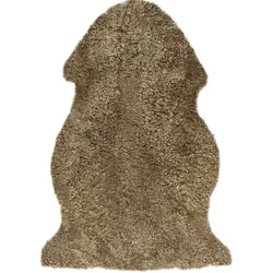 Heitmann Felle Premium Lammfell "Curly", Braun mit hellen Spitzen, geschoren, Länge ca. 100 cm