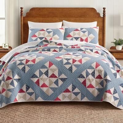Peking Handicraft/Bedding Heartland Mini Quilt Set Blue, Full / Queen, Blue
