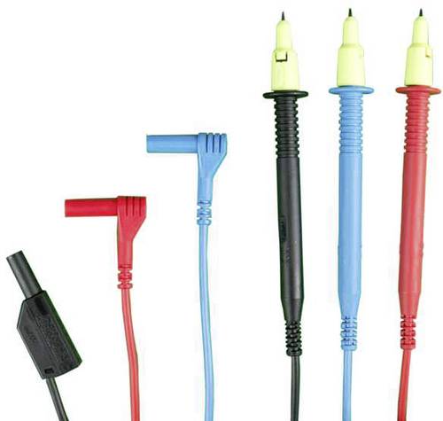 Gossen Metrawatt KS29 Sicherheits-Messleitungs-Set Prüfspitze Stecker 4mm Schwarz, Blau, Rot 1St.