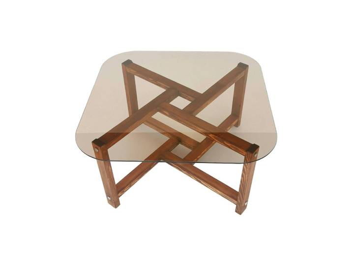 Table basse en bois massif chêne brun