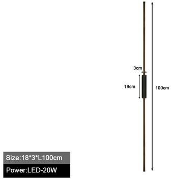 Uplift Picks Nordic Slim Linear LED Wall Sconce For Modern Interiors 100 Cm warm White black