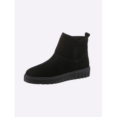 Stiefelette CASUAL LOOKS, Damen, Gr. 38, schwarz, Veloursleder, Schuhe Stiefelette