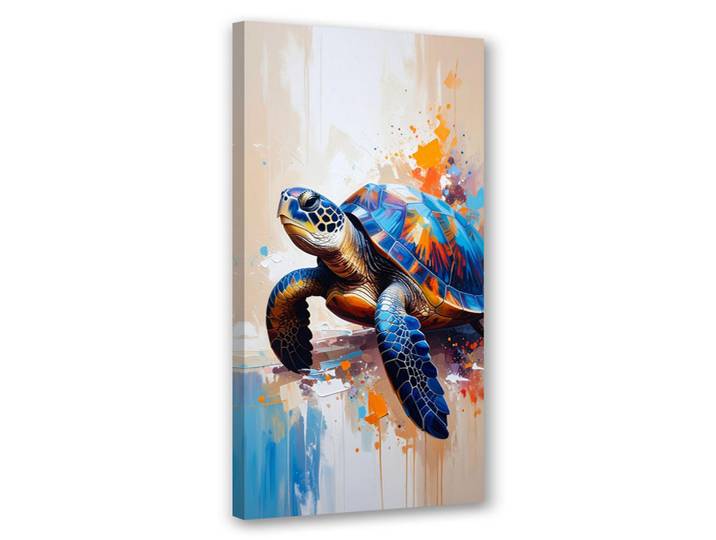 Feeby Leinwandbild Schildkröte Reptilien Meer Ozean 50x100cm, Blau, Tiere, Rechteckig, 50x100 cm, Bilder & Rahmen, Bilder, Leinwandbilder