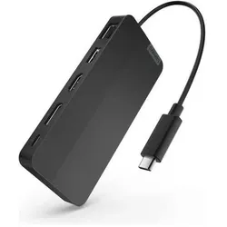 Lenovo USB-C Dual Display Travel Dock (w/ adapter) (USB-C, 7 Ports), Dockingstation + USB Hub, Schwarz