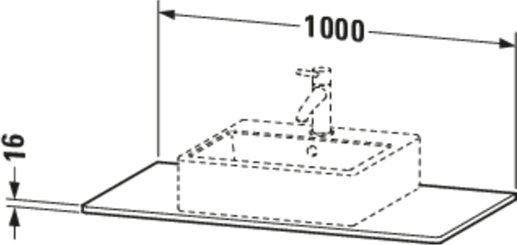 Duravit Konsole XSquare 100x55cm, flan. Gr s-matt, m 1 Ausschn (XS060E09090)