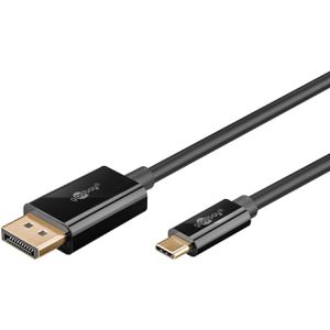 Goobay Displayport-Kabel 75706, 4K UHD, DP 1.2, USB-C 3.1 auf Displayport, 21,6 Gbit/s, 60Hz, 3 m