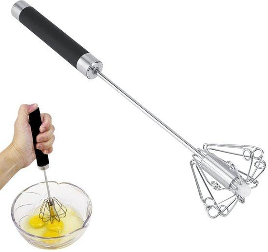 Benza Ibenzoa Handmatige melkschuimer met roestvrijstalen garde en antisliphandvat, 24 cm