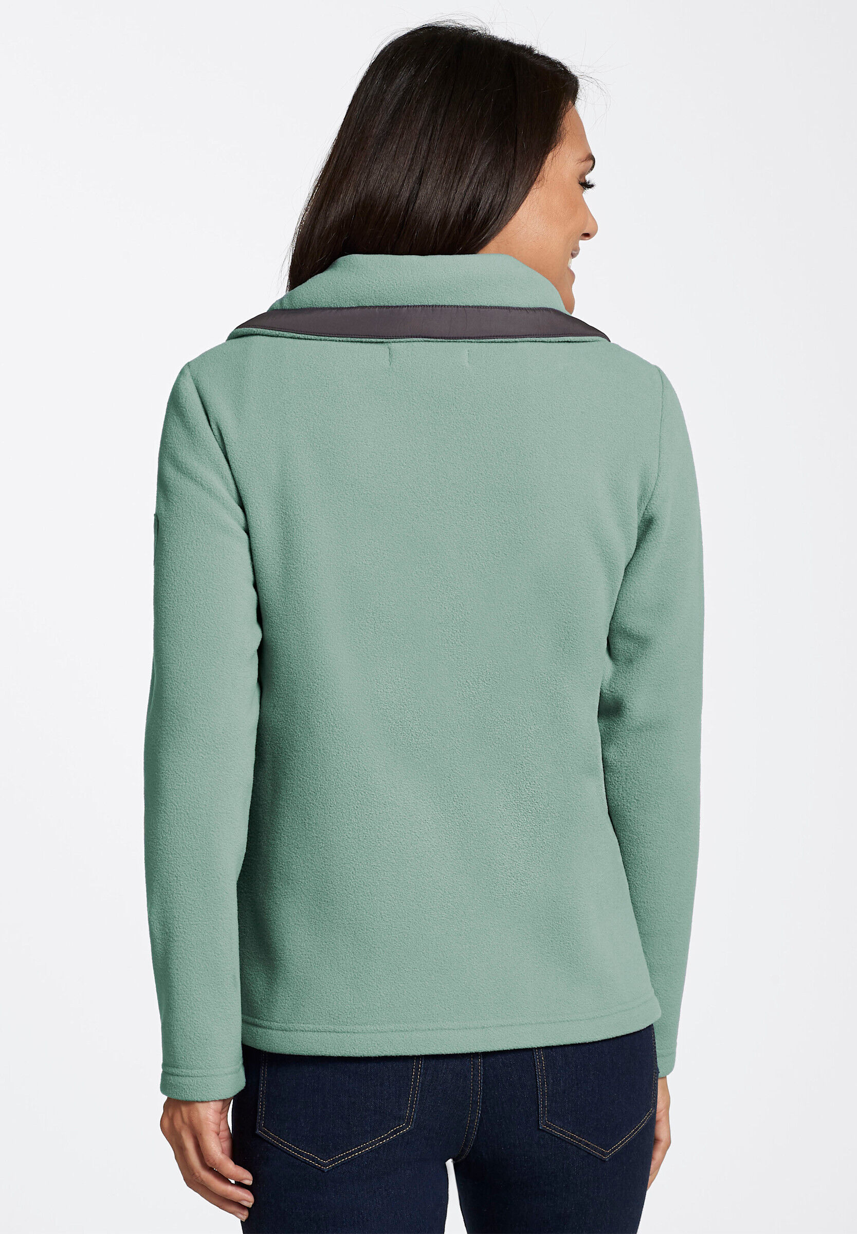 Fleecejacke WITT "Fleece-Jacke Fleecejacke mit schrägen Reißverschluss-Taschen", Damen, Gr. 50, jadegrün, Fleece, , Sportlich, Jacken Fleecejacke