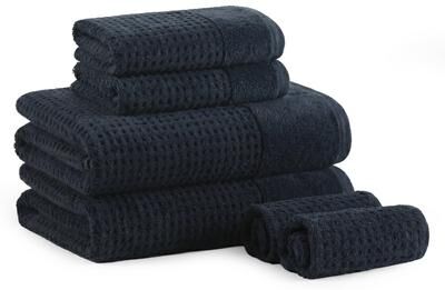 PRIMEPLUS 6-Piece Combed Cotton Waffle Jacquard Bath Towel Set