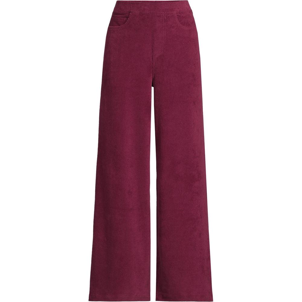 Stretchcord-Hose SPORT KNIT mit weitem Bein, Damen, size: regular, Rot, Baumwoll-Mischung/Polyester-Mischung, by Lands' End