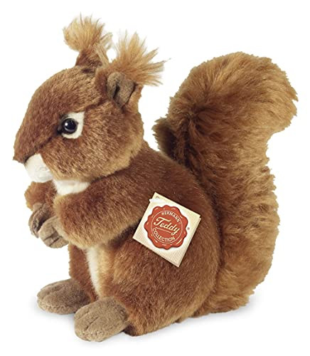 Hermann Teddy 90818 Eekhoorntje knuffeldier met gerecyclede vulling, 17 cm