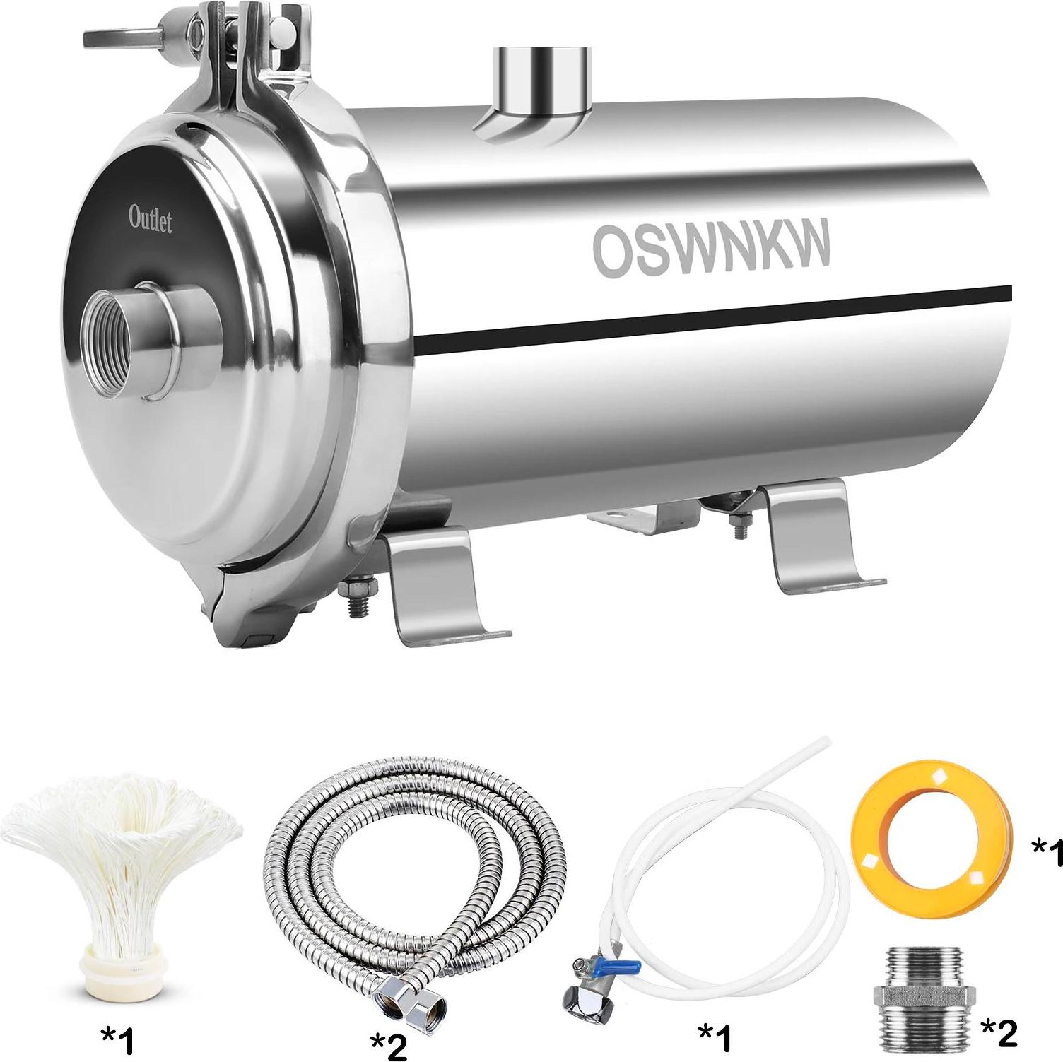 Hauswasserfilter - CL3000L Zentralvorfilter - 0,01 µm PVDF-Ultrafiltration - SUS304 Edelstahlgehäuse - Rückspülbar und selbstreinigend bis 5 Jahre - DN15 8 l/min, ohne Strom
