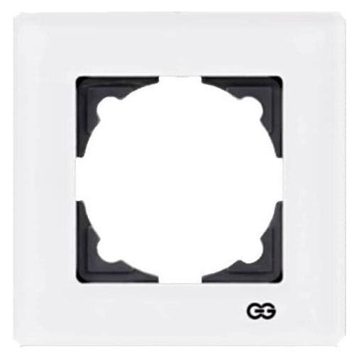 Gunsan Eqona 1-fach Rahmen für 1 Steckdosen Schalter Einsatz-Modul Unterputz Glas Weiss (31793689)
