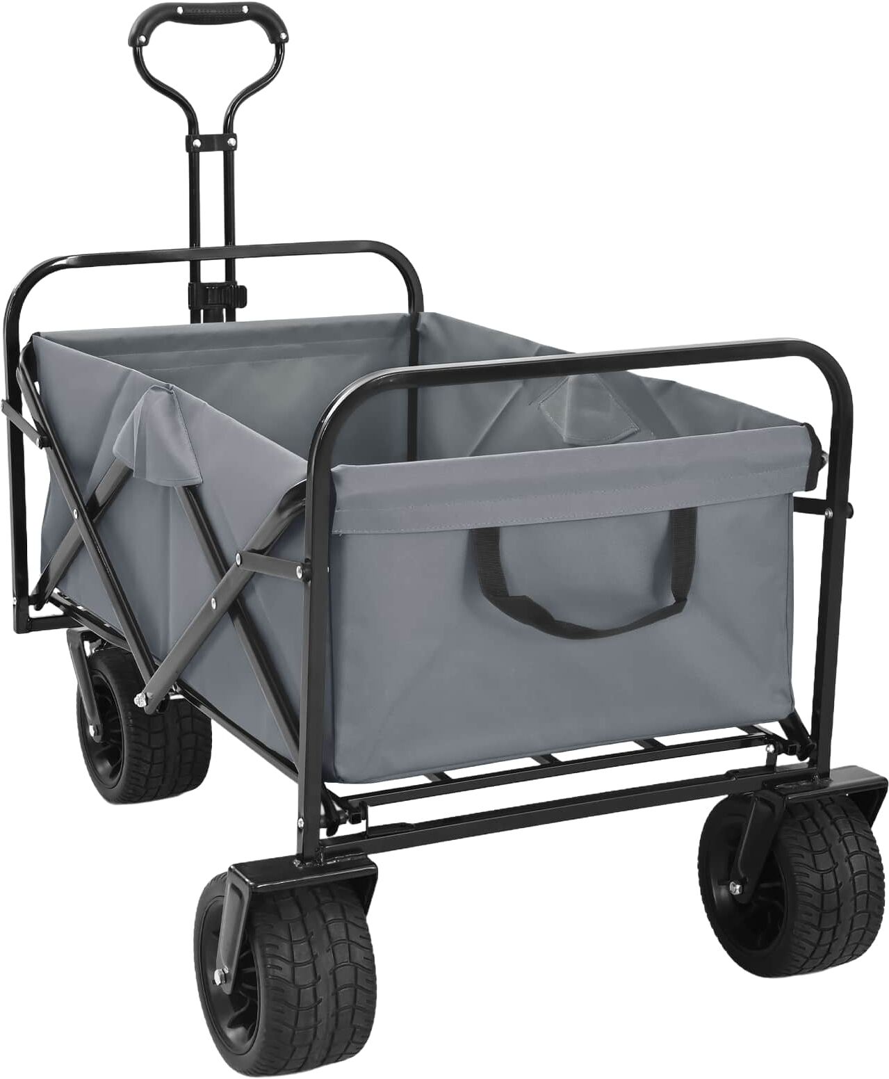 vidaXL Chariot de courses pliant 89 x 63 x 96 cm Gris 200 kg