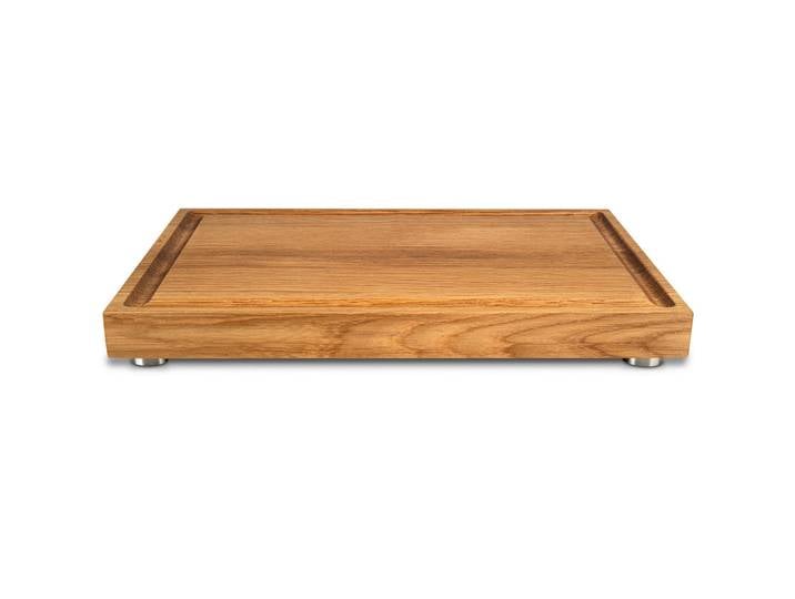 Schneidebrett, Eiche, Holz, Eiche, massiv, vollmassiv, 45x3x29.5 cm, Handmade in Germany, Saftrille, schnittfeste Oberfläche, rutschfeste Füße, nachhaltig, nachwachsender Rohstoff, Küchenzubehör, Schneidebretter