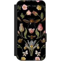 Nivocase Klapphülle für Google Pixel 9 Handyhülle aus Kunst Leder NIVOflip schwarz Biene Blumenkranz Blüte (Google Pixel 9), Smartphone Hülle, Schwarz