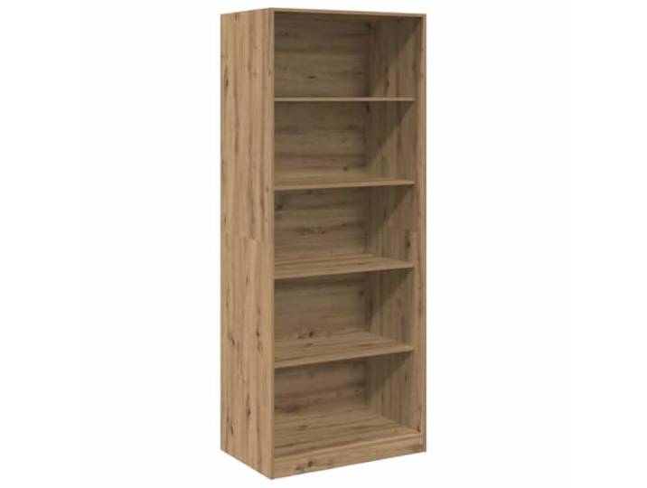 HNSMFPRE Kleiderschrank, Eiche, 80 x 50 x 200 cm, aus Holz 5 Fächer, minimalistisches Design, glatte Oberfläche, Wandbefestigung im Lieferumfang enthalten, Aufbewahrung für Kleidung